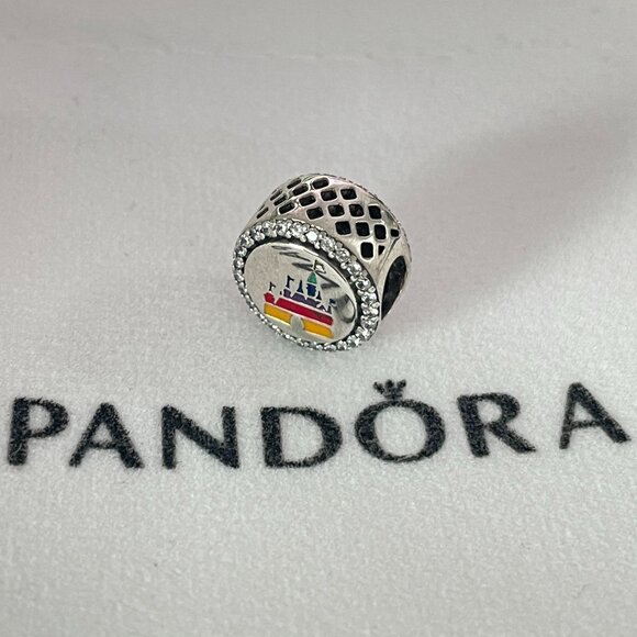 New! Pandora Disney Parks Castle Rainbow Charm My Happy Place Silver s925 ALE - Picture 2 of 4